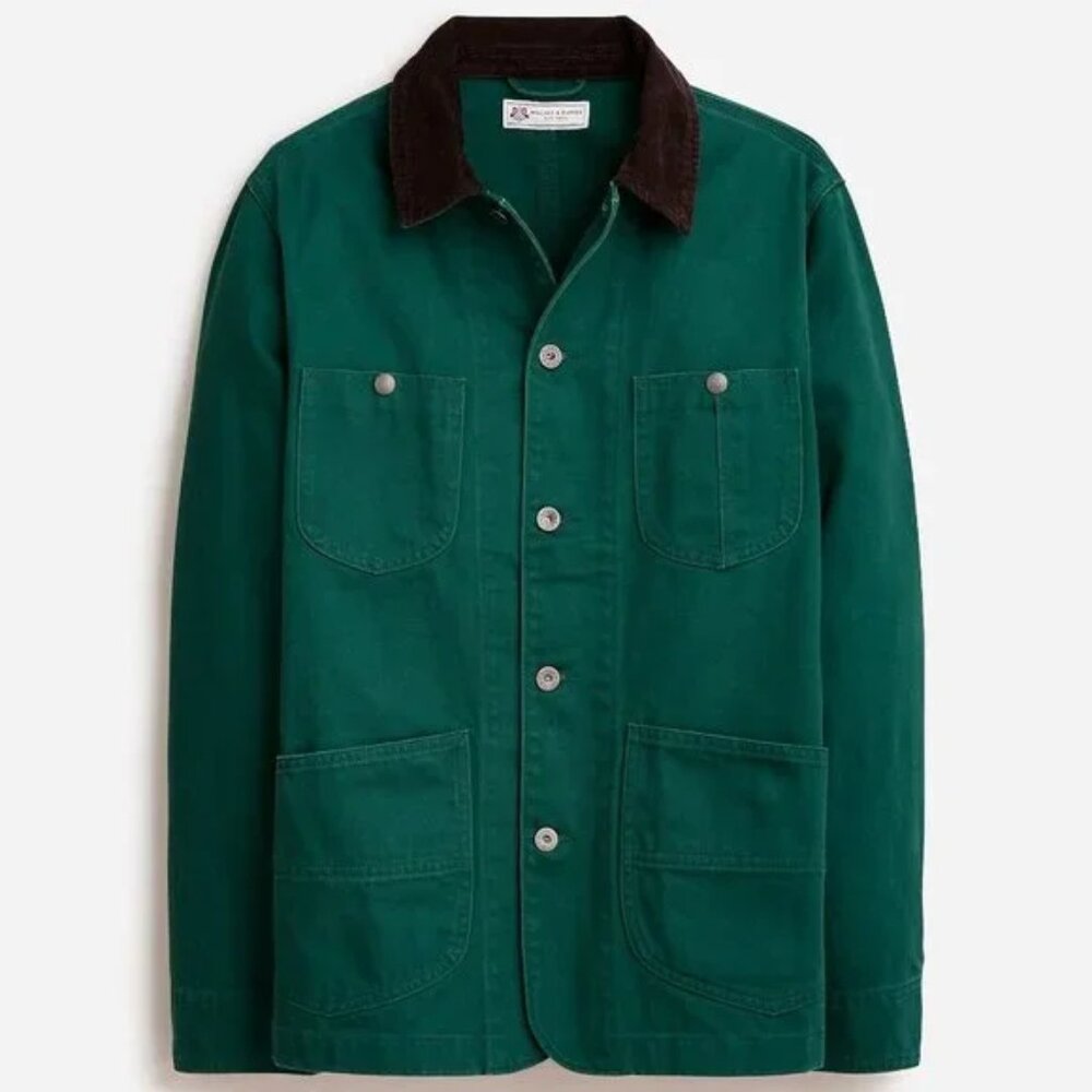 NWT Wallace & Barnes by J Crew Lightweight Twill Green Chore Jacket Field Coat
